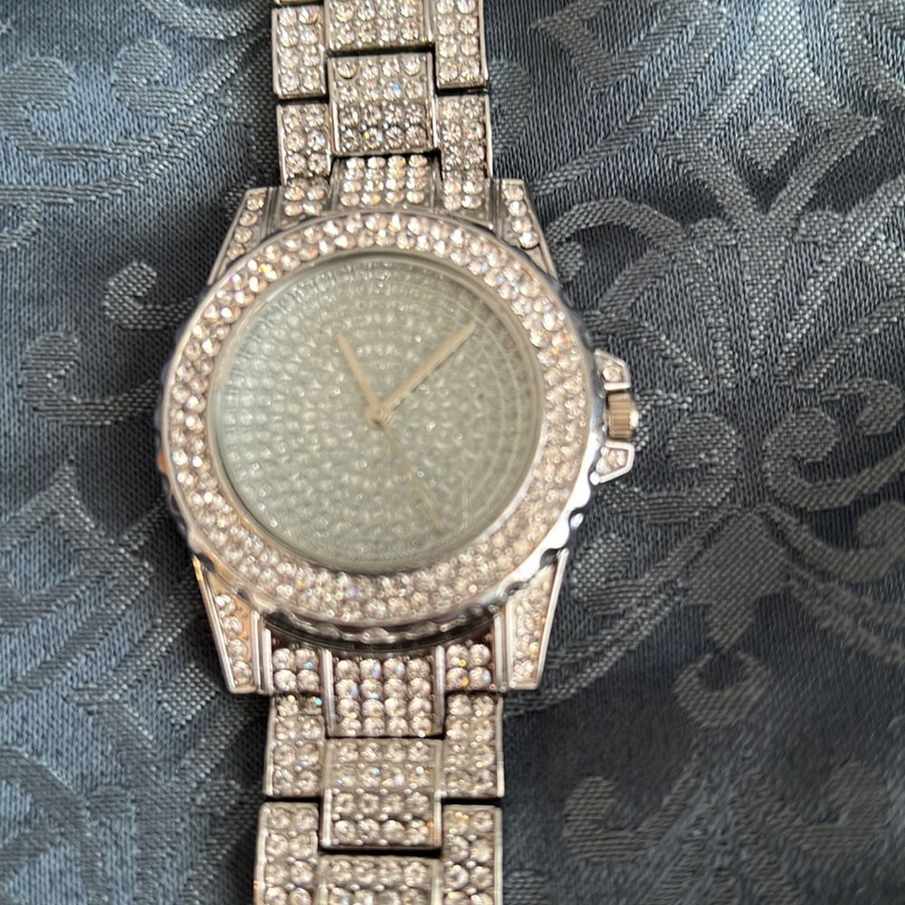 SILVER Crystal Bling Watch